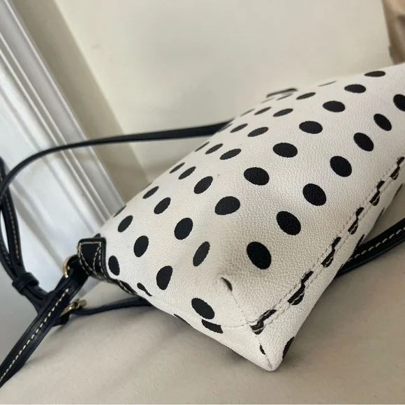Dooney & Bourke Black and White Polka Dot Crossbody EUC - Picture 10 of 14